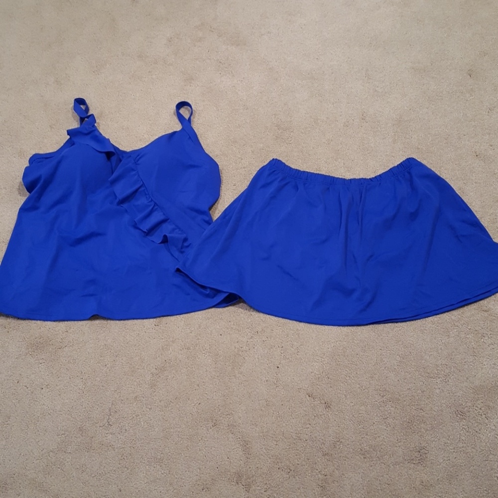 Plus Size royal blue tankini